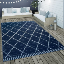  Bel- és kültéri lapos szövésű rombusz mintás szőnyeg - kék 160x230 cm lakástextília
