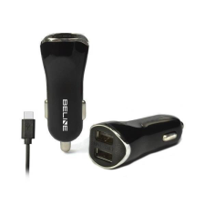 Beline autós töltő 2xUSB + USB-C 2,1A fekete mobiltelefon kellék