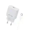Beline BLNCW30 USB-C Hálózati töltő + USB-C kábel - Fehér (30W)