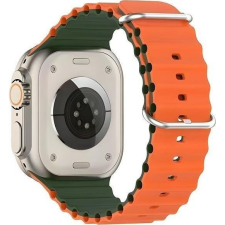 Beline Silicone Waves Szíj Apple Watch 42/44/45/49mm - Zöld-Narancssárga (Beli03129) okosóra kellék