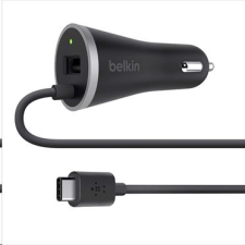 Belkin 15 W / 3A autós töltő + integrált USB-C 2.0 kábel 1.2m fekete  (F7U006bt04-BLK) (F7U006bt04-BLK) mobiltelefon kellék