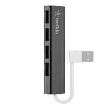 Belkin 4-Port Ultra-Slim Travel Hub Black/White hub és switch