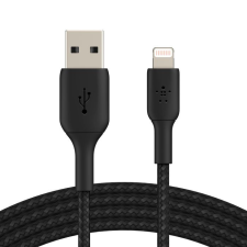 Belkin Belkin Braided Lightning to USB-A Cable 1m Black kábel és adapter