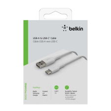 Belkin Belkin CAB001BT1MWH USB kábel 1 M USB A USB C Fehér kábel és adapter