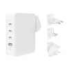 Belkin BOOST CHARGE PRO utazó töltő USB+3 Type-C aljzat (140W, GaN, gyorstöltés, EU, UK, US) FEHÉR