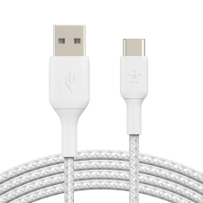 Belkin BOOST CHARGE USB-C - USB-A harisnyázott kábel 2m fehér (CAB002bt2MWH) (CAB002bt2MWH) mobiltelefon kellék