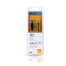 Belkin USB A --> USB B kábel 3m (F3U154CP3M) (F3U154CP3M) kábel és adapter