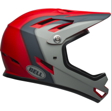 Bell Sanction fullface kerékpáros sisak [matt piros / szürke / ezüst, 55-57 cm (M)] kerékpáros sisak