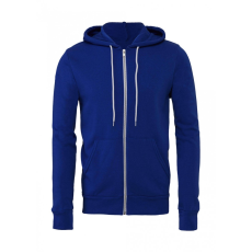 Bella+Canvas Uniszex kapucnis hosszú ujjú pulóver Bella Canvas Unisex Poly-Cotton Full Zip Hoodie XS, Igazi kék