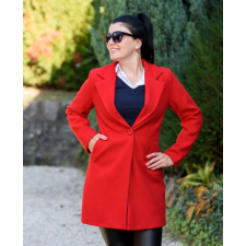 BellaKollektion Egygombos piros szövetkabát (S-XXL) női dzseki, kabát
