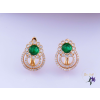  Bellami antiallergén zöldköves fülbevaló-18K