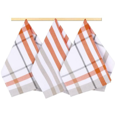Bellatex 3 darabos készlet - 50×70 cm - kockás, narancsszín tisztító- és takarítószer, higiénia