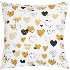 Bellatex 90/161 párnahuzat, 40×40 cm, mustárszín szívek (11582) lakástextília