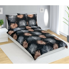 Bellatex Pálmalevél pamut ágyneműhuzat fekete, 140 x 200 cm, 70 x 90 cm lakástextília