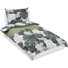 Bellatex pamut, 90 / 608, khaki virág, 140 × 200 cm, 70 × 90 cm lakástextília