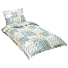 Bellatex Pamut ágyneműhuzat, zöld négyzet mintás, 140 × 200, 70 × 90 (8012) lakástextília