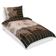 Bellatex vászon pamut 90/354 barna méhsejtes, 140×200 cm, 70×90 cm lakástextília