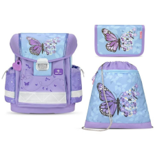 BELMIL Classy Iskolatáska szett, Purple Blue Butterfly/Pillangós iskolatáska