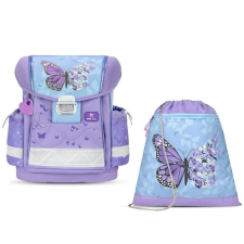 BELMIL Classy Iskolatáska + tornazsák, Purple Blue Butterfly/Pillangós iskolatáska