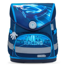 BELMIL Iskolatáska, mágneszárral, BELMIL &quot;Compact Racing Blue Neon&quot;, versenyautó iskolatáska