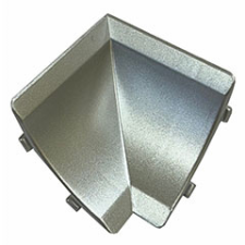  Belső sarokelem konyhapult szegélyléchez, ezüst, PVC élvédő, sín, szegélyelem