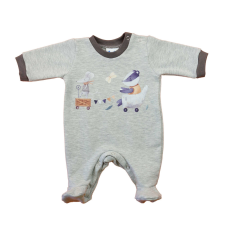  Belül bolyhos, hosszú ujjú baba rugdalózó – Állatos mintával rugdalózó