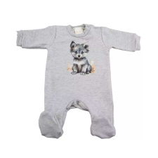  Belül bolyhos hosszú ujjú rugdalózó Farkas mintával (68) rugdalózó