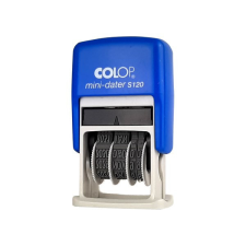  Bélyegző dátum COLOP S120 Mini betűvel kék ház fekete párna bélyegző
