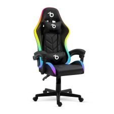 BEMADA RGB LED-es gamer szék - karfával, párnával - fekete forgószék