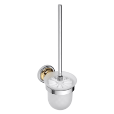 Bemeta RETRO WC kefetartó, fehér kefével, 110x360x145mm, arany/króm fürdőszoba kiegészítő