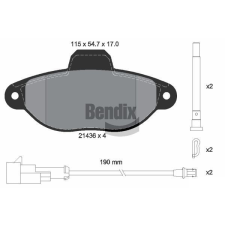 BENDIX Braking fékbetétkészlet, tárcsafék BENDIX Braking BPD1114 autóalkatrész