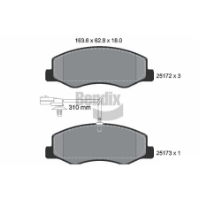 BENDIX Braking fékbetétkészlet, tárcsafék BENDIX Braking BPD1202 autóalkatrész