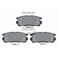 BENDIX Braking fékbetétkészlet, tárcsafék BENDIX Braking BPD1241 autóalkatrész