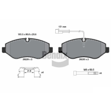 BENDIX Braking fékbetétkészlet, tárcsafék BENDIX Braking BPD1268 autóalkatrész