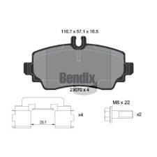 BENDIX Braking fékbetétkészlet, tárcsafék BENDIX Braking BPD1300 autóalkatrész