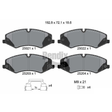 BENDIX Braking fékbetétkészlet, tárcsafék BENDIX Braking BPD1334 autóalkatrész