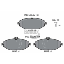 BENDIX Braking fékbetétkészlet, tárcsafék BENDIX Braking BPD1508 autóalkatrész