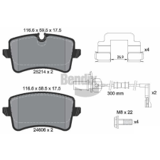 BENDIX Braking fékbetétkészlet, tárcsafék BENDIX Braking BPD1531 autóalkatrész