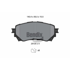 BENDIX Braking fékbetétkészlet, tárcsafék BENDIX Braking BPD2263 autóalkatrész
