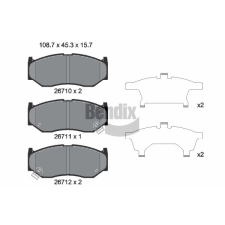 BENDIX Braking fékbetétkészlet, tárcsafék BENDIX Braking BPD2535 autóalkatrész