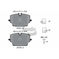 BENDIX Braking fékbetétkészlet, tárcsafék BENDIX Braking BPD2559 autóalkatrész
