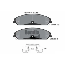 BENDIX Braking fékbetétkészlet, tárcsafék BPD2255 autóalkatrész