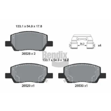 BENDIX Braking fékbetétkészlet, tárcsafék BPD2571 autóalkatrész