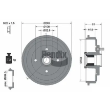 BENDIX Braking fékdob BDM1127 autóalkatrész