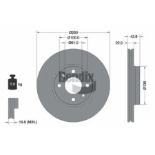 BENDIX Braking féktárcsa BDS1003 autóalkatrész