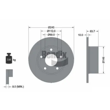 BENDIX Braking féktárcsa BDS1068 autóalkatrész