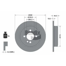 BENDIX Braking féktárcsa BDS1077 autóalkatrész