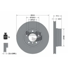 BENDIX Braking féktárcsa BDS1190HC autóalkatrész