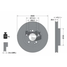 BENDIX Braking féktárcsa BDS1206HC autóalkatrész