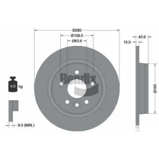 BENDIX Braking féktárcsa BDS1210 autóalkatrész